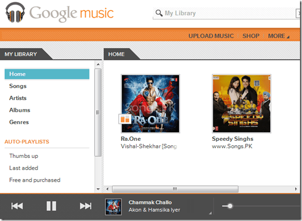 Google Music Manager Player
