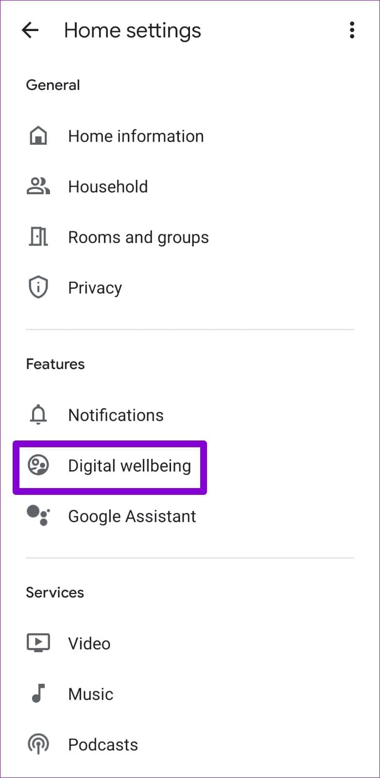 Google Nest Hub Settings