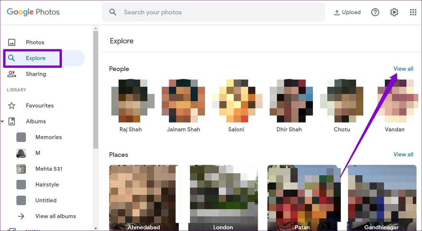 Google Photos Explore Tab