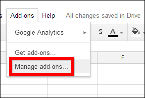 Google Sheets Addons Manage