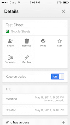 Google Sheets Sharing