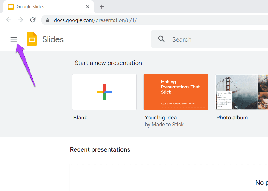 Google Slides in Chrome