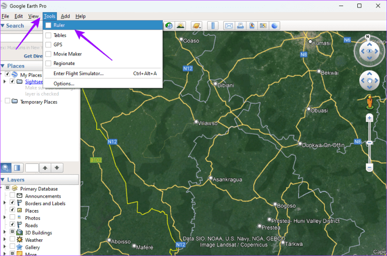 Google Earth Ruler How to Use the Flight Simulator in Google Earth - Guiding Tech