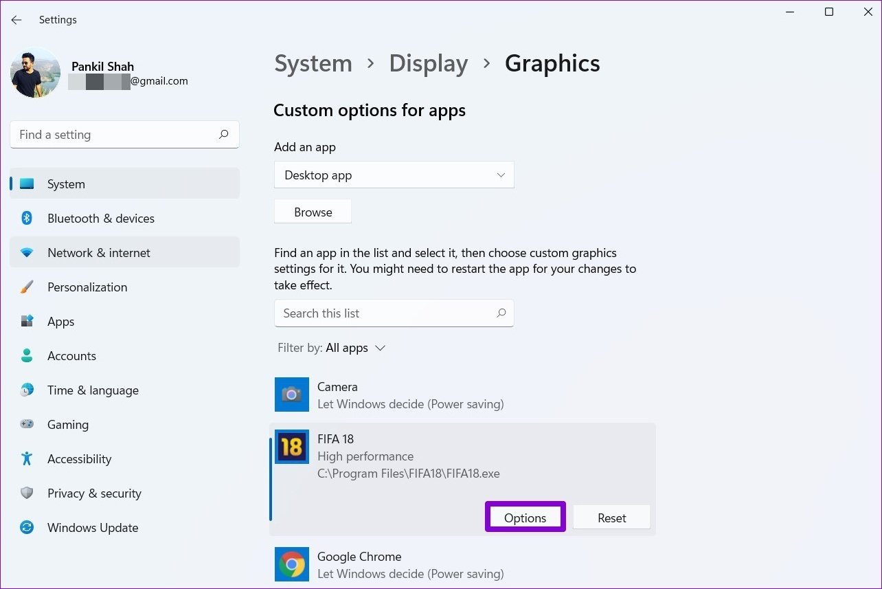Graphics Options for Apps