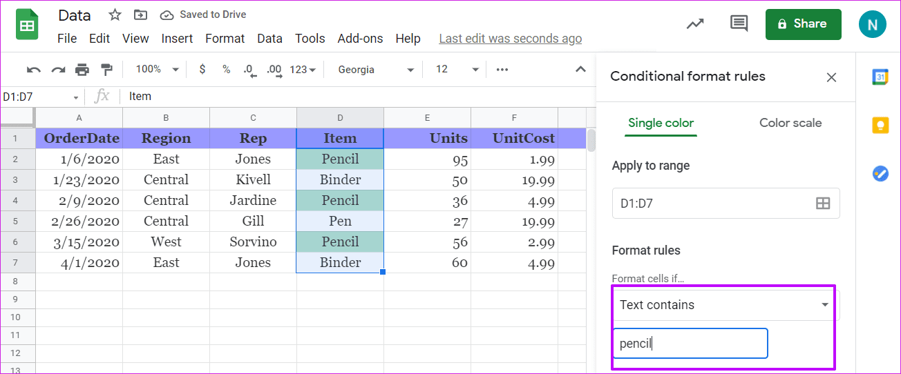 Guide to Using Conditional Formatting in Google Sheets 3