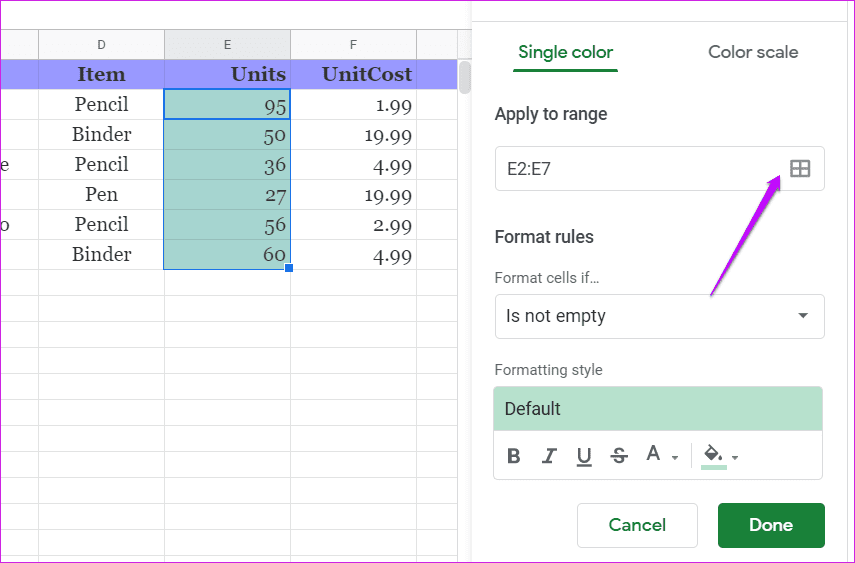 Guide to Using Conditional Formatting in Google Sheets 5