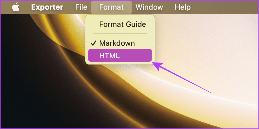 HTML format in Exporter