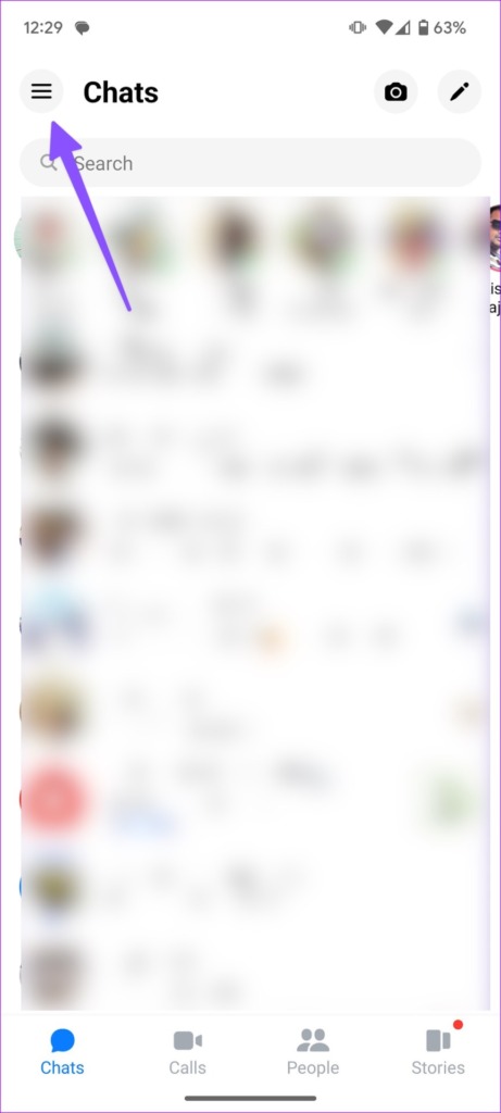hamburger menu on Messenger - 6