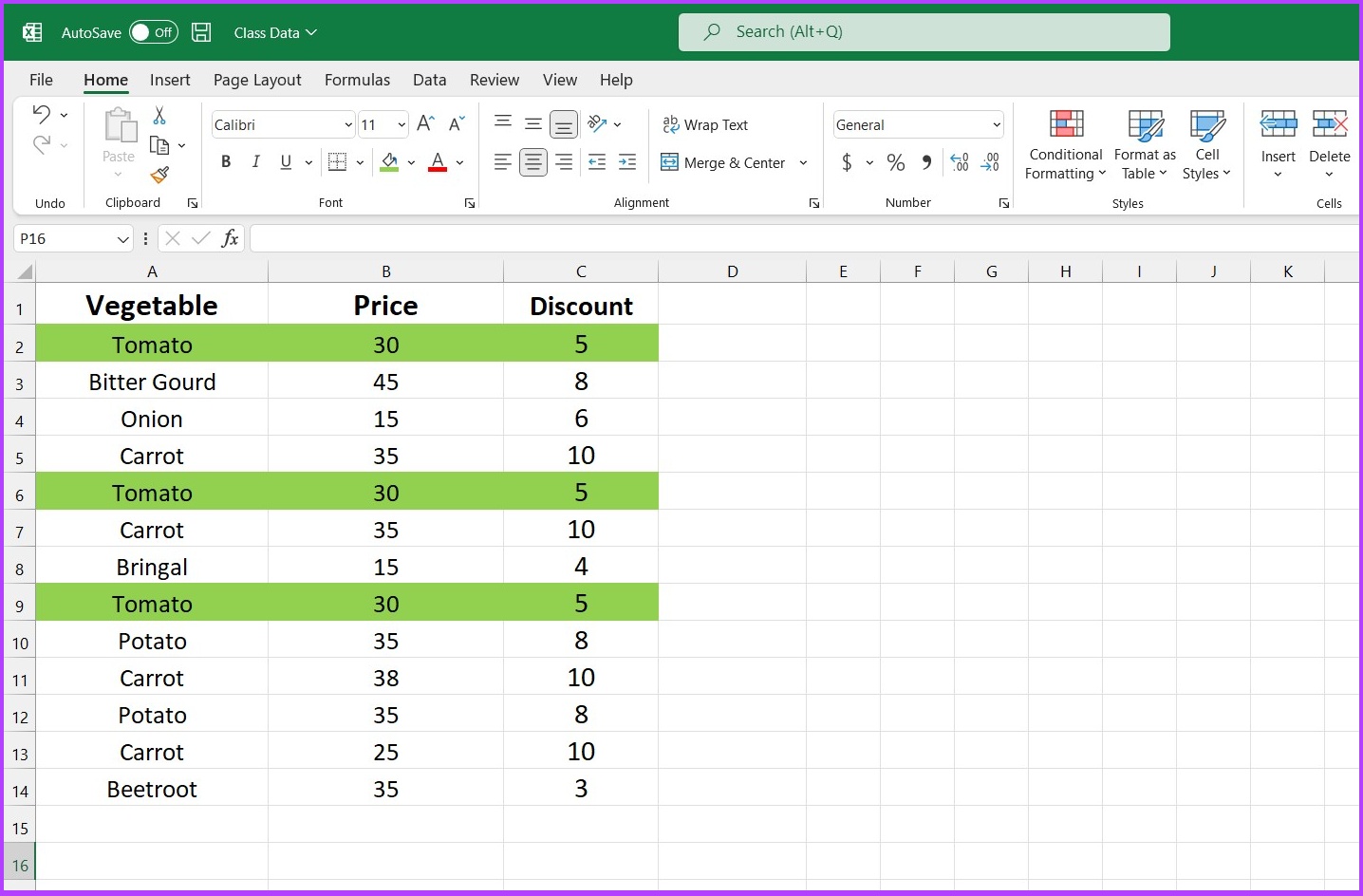 Excel will produce the result based on your query