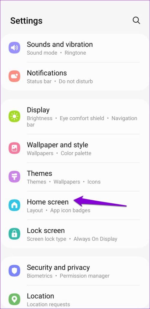 Home Screen Settings on Android