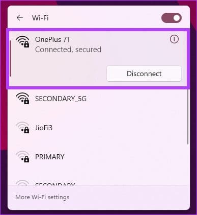 Select the Wi-Fi network you want to forget