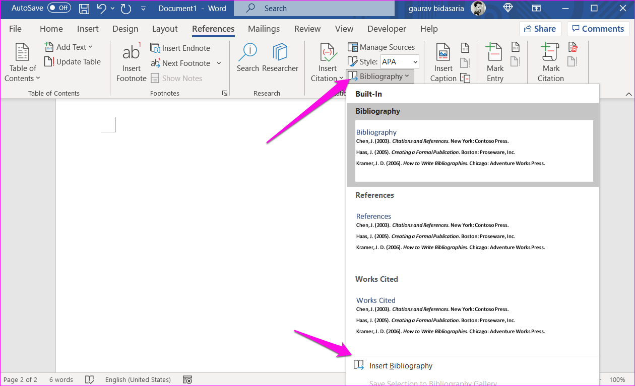 How to Add Citations and Bibliography in Microsoft Word 10