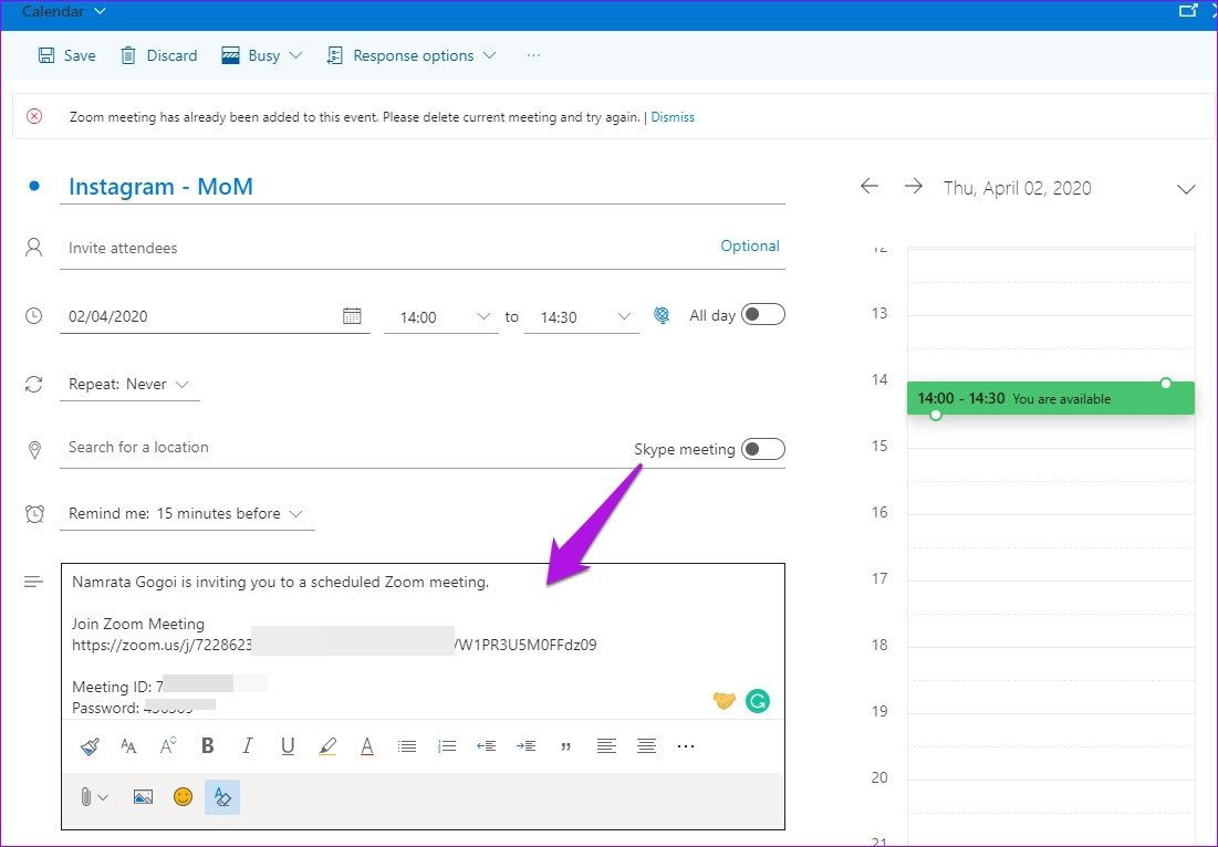 How to Add Zoom Meetings to Outlook Calendar 6