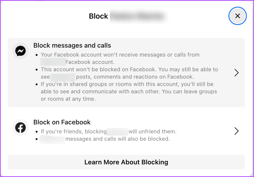 Tap Block messages and calls