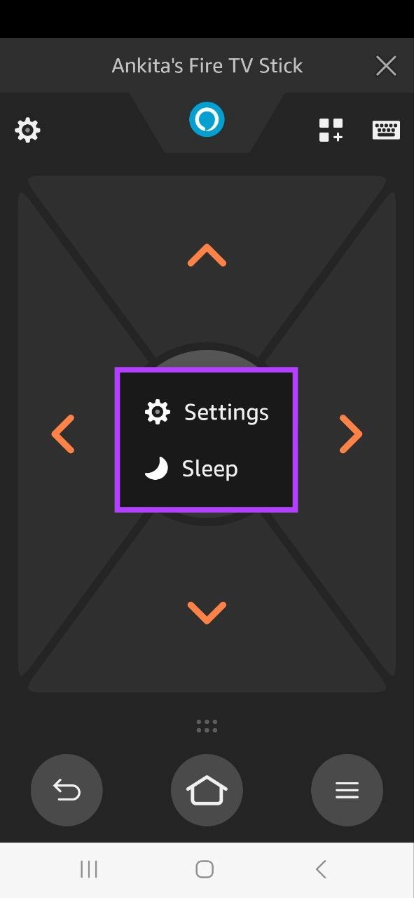 Open settings or put Fire TV Stick to sleep