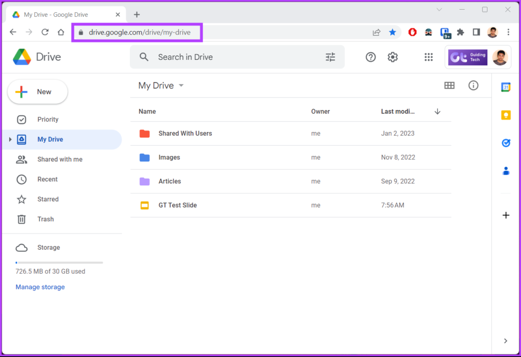 Open Google Drive on your PC