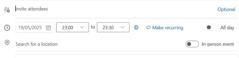 How to Convert Outlook Email to Meeting Invite 3