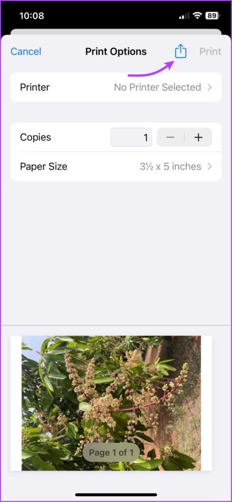 Tap Share again to convert photos to PDF