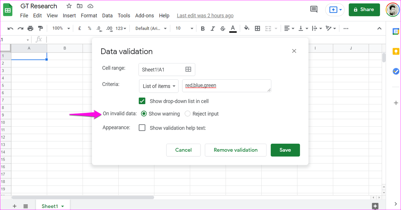How to Create Edit and Delete Drop Down List in Google Sheets 5