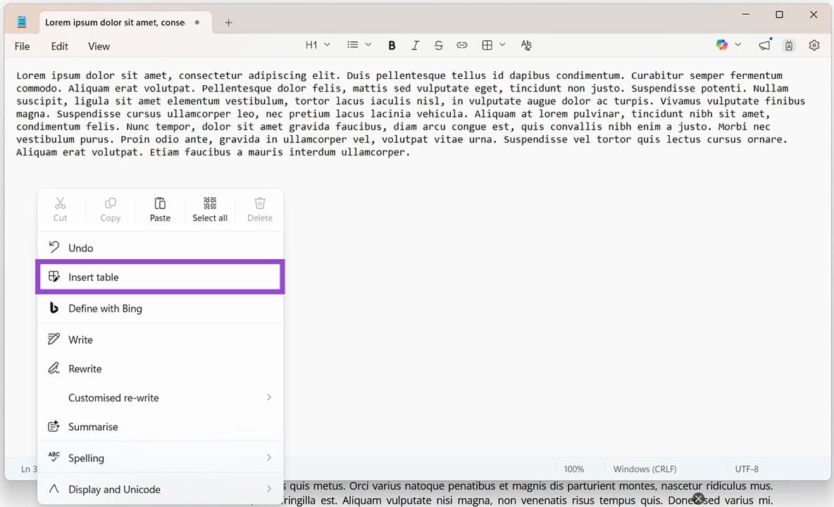 How you can Create Tables in Home windows 11 Notepad How to Create Tables in Windows 11 Notepad 1