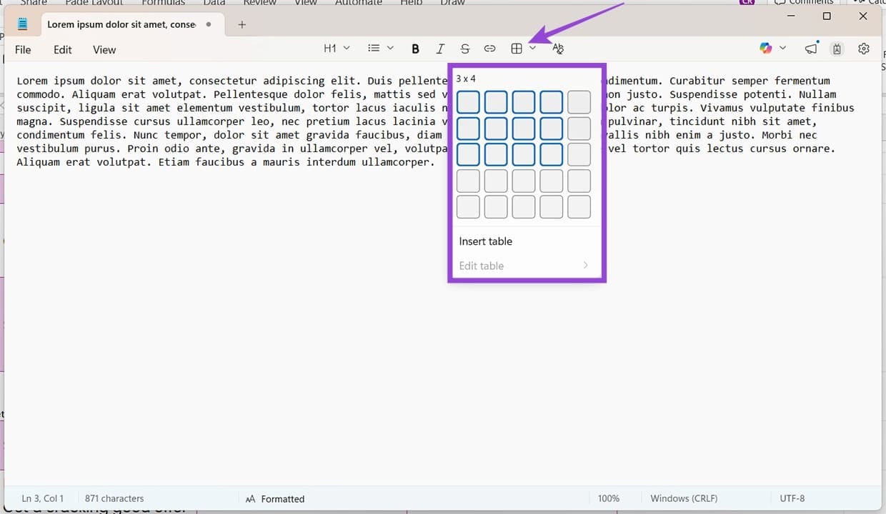How you can Create Tables in Home windows 11 Notepad How to Create Tables in Windows 11 Notepad 4