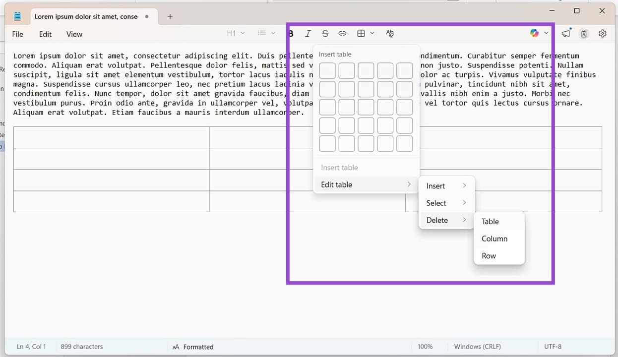 How you can Create Tables in Home windows 11 Notepad How to Create Tables in Windows 11 Notepad 5