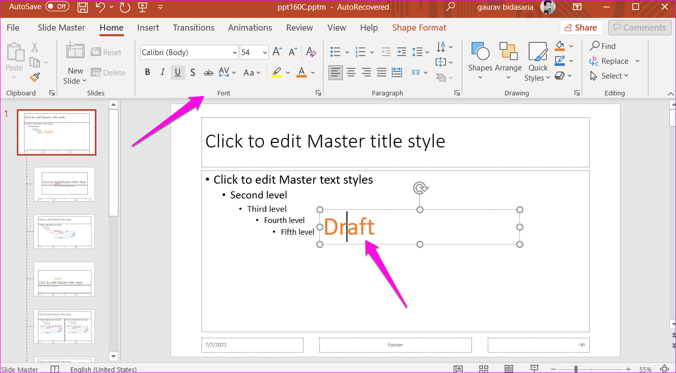 How to Create and Add Watermark in Power Point Slides 5