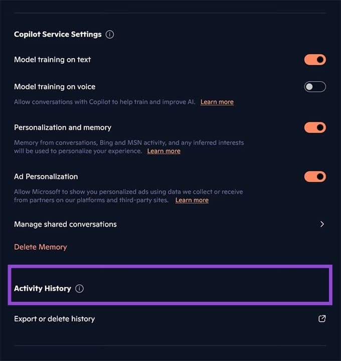 How to Delete Copilot Chat History 4