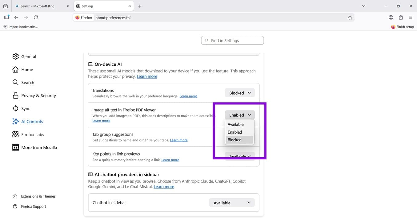 So deaktivieren Sie die gesamte KI in Firefox 6