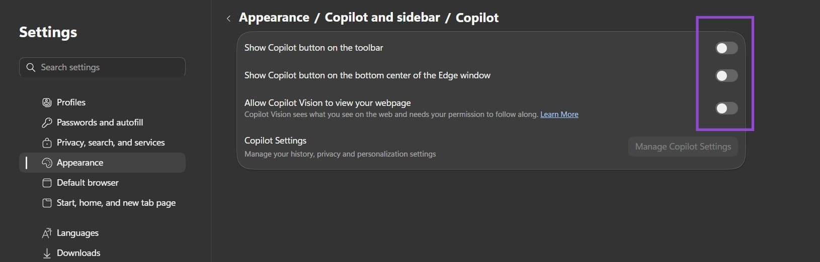 So deaktivieren Sie alle Copilot AI-Funktionen in Microsoft Edge 2