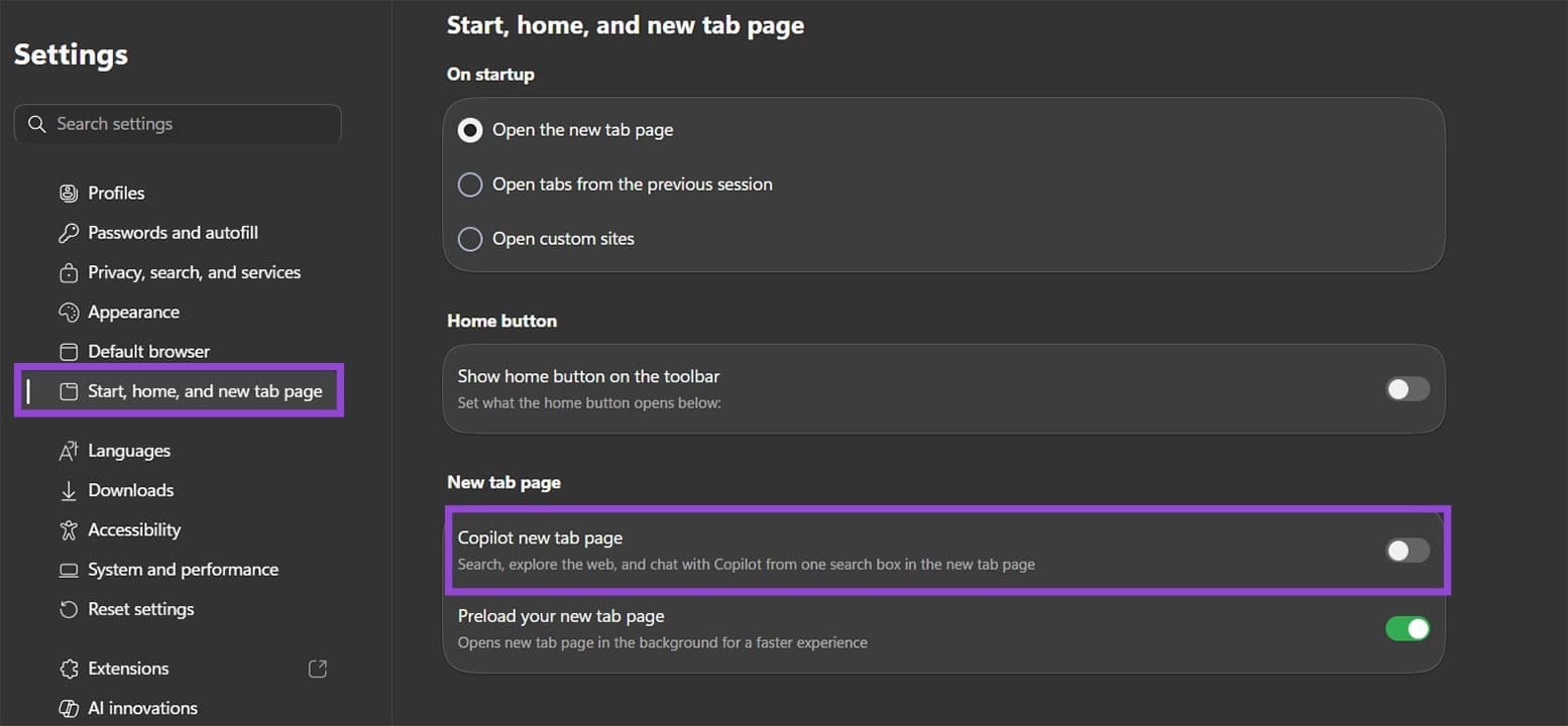So deaktivieren Sie alle Copilot AI-Funktionen in Microsoft Edge 6