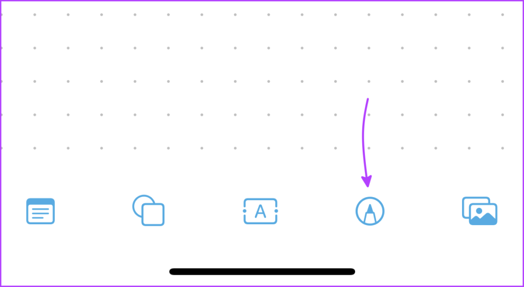 Tap the markup icon in Freeform 