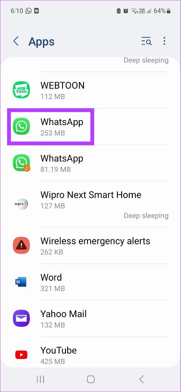 Tap on WhatsApp