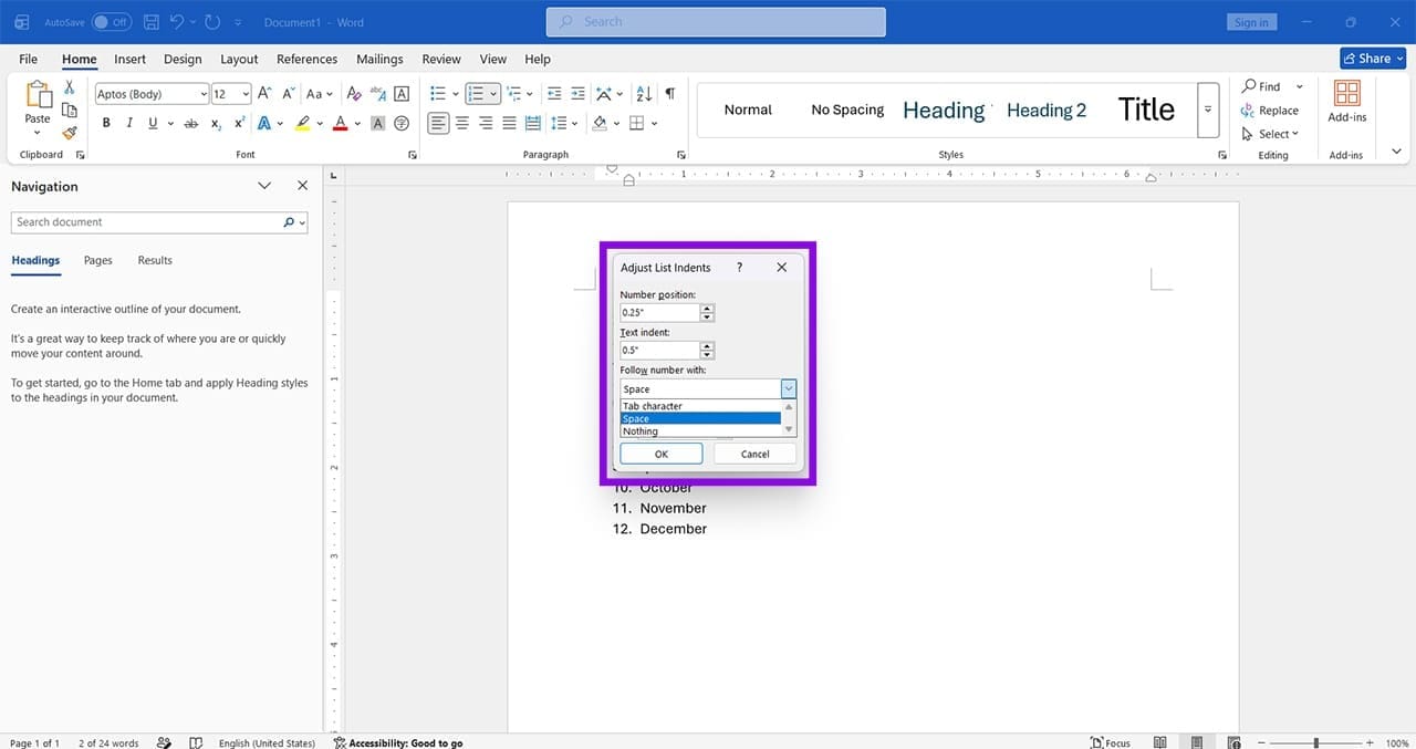 How to Fix Microsoft Word Numbering Indent Problem 7