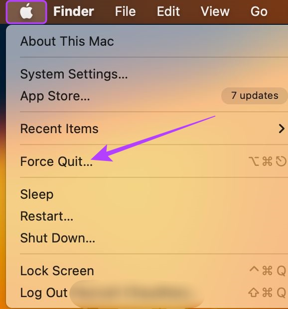 Click on Apple and then click on Force Quit