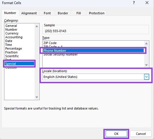 How to Format Phone Numbers in Excel 3 - 3