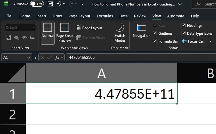 How to Format Phone Numbers in Excel 4 - 4
