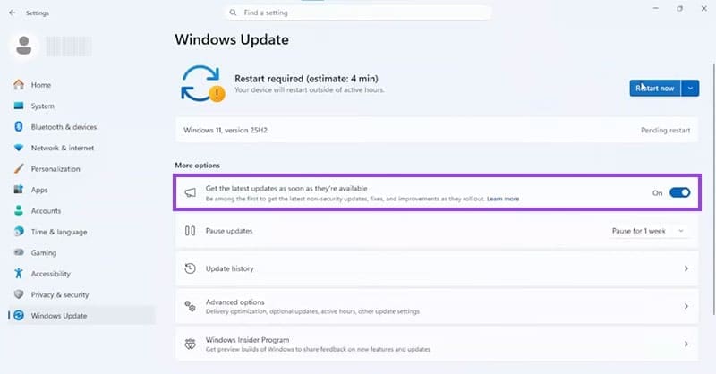 How to Get Windows 11 25H2 if It Doesnt Show in Windows Update 1