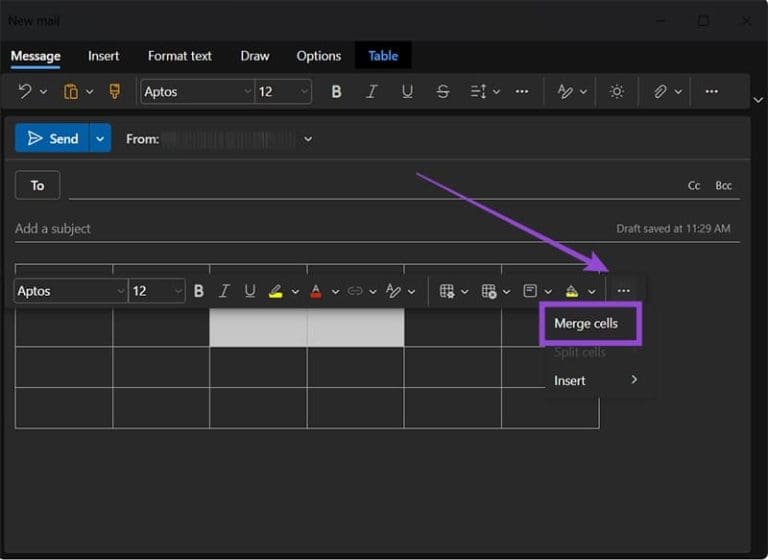 Table Inbox Setup How to Insert a Table in Outlook Email - Guiding Tech