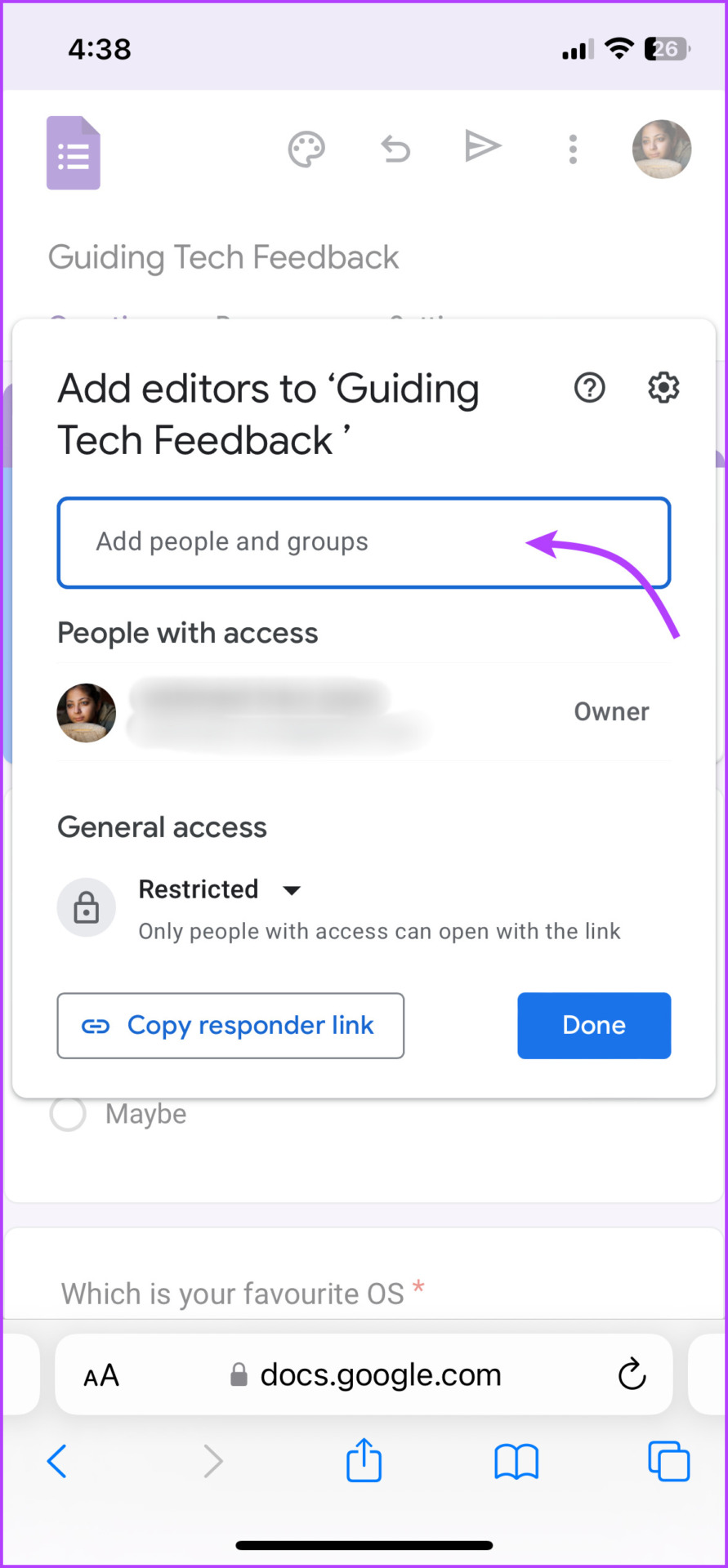 Add collaborators to your Google Forms