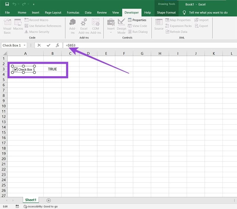 How to Link Checkboxes to Multiple Cells in Excel 3 - 3