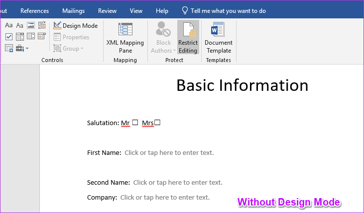 How To Make A Fillable Form In Microsoft Word 4