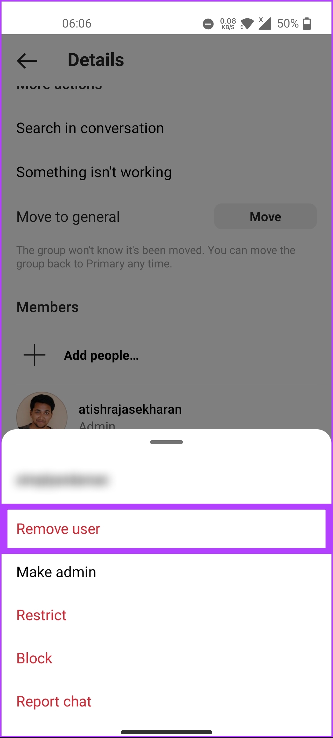 choose 'Remove user.'