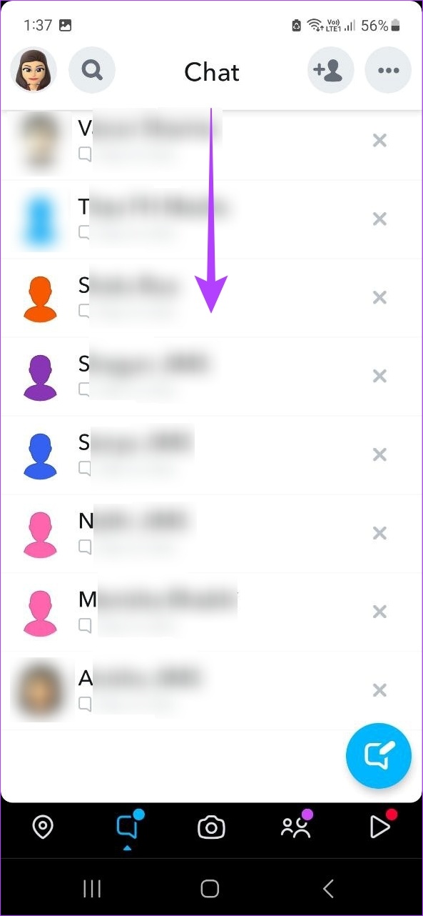 Tap and pull down on the Chat window
