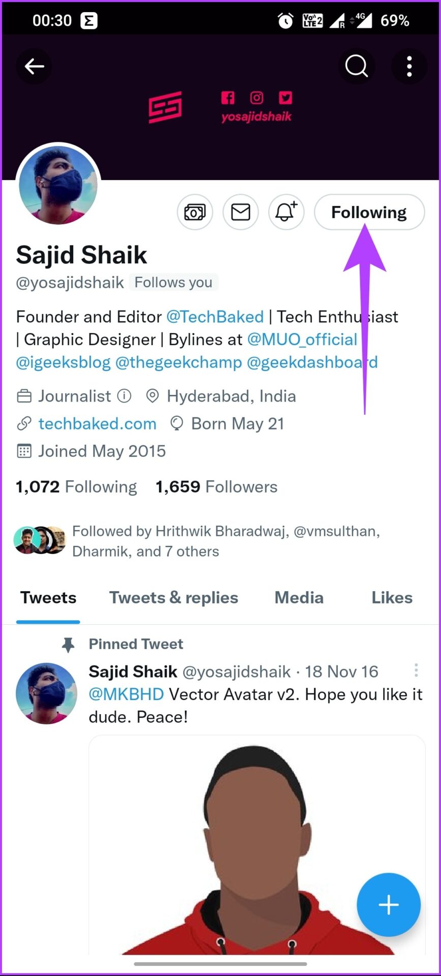 Go to the Twitter Circle Creator's profile