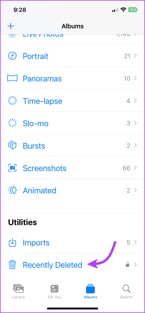 Go to Recently Deleted folder - 13