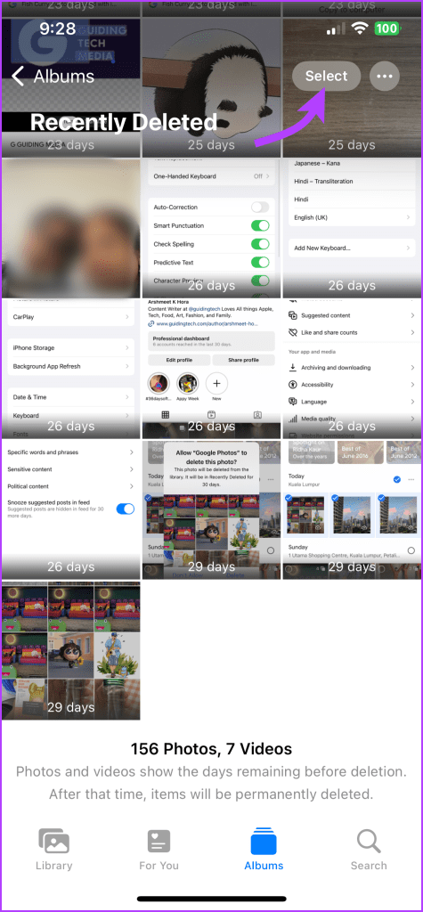 Tap Select from top-right corner