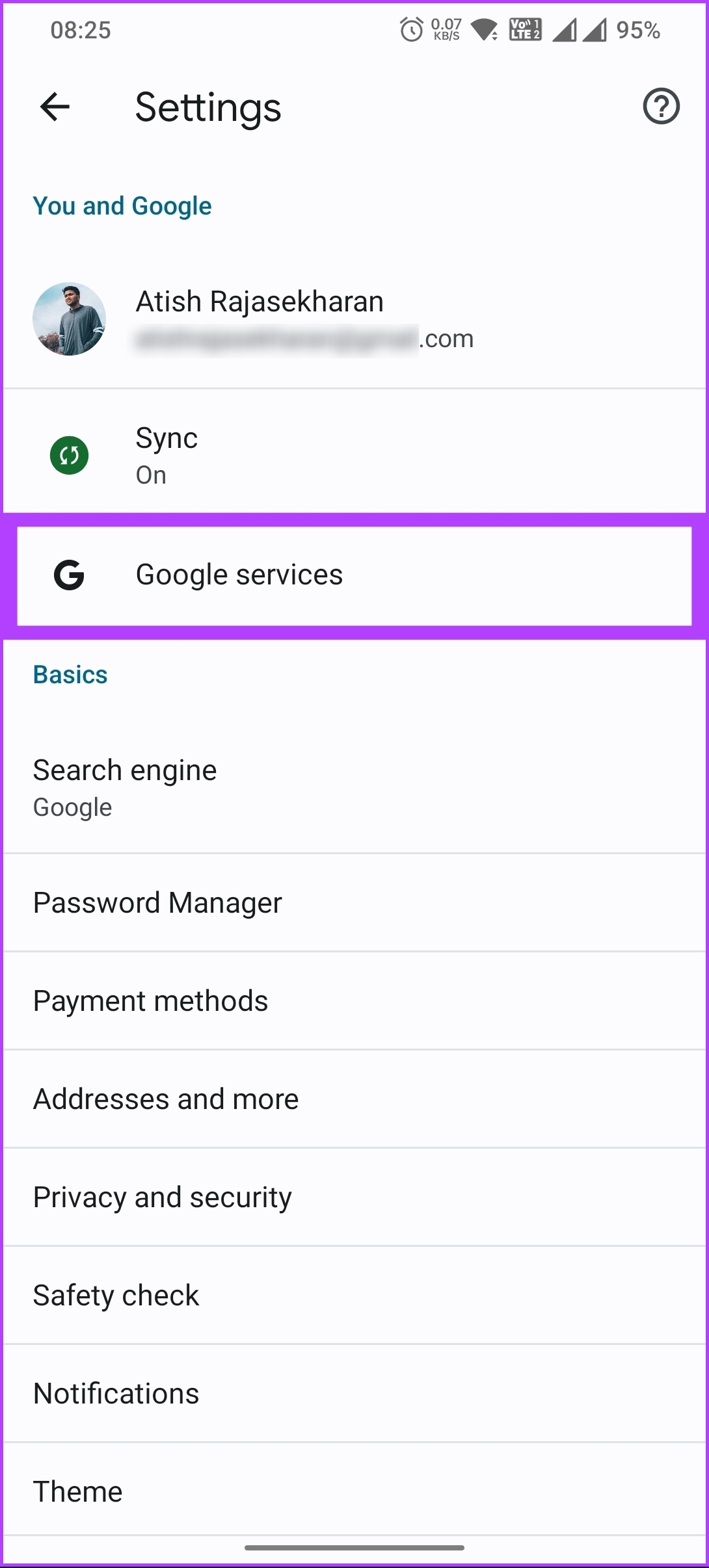 select Google services
