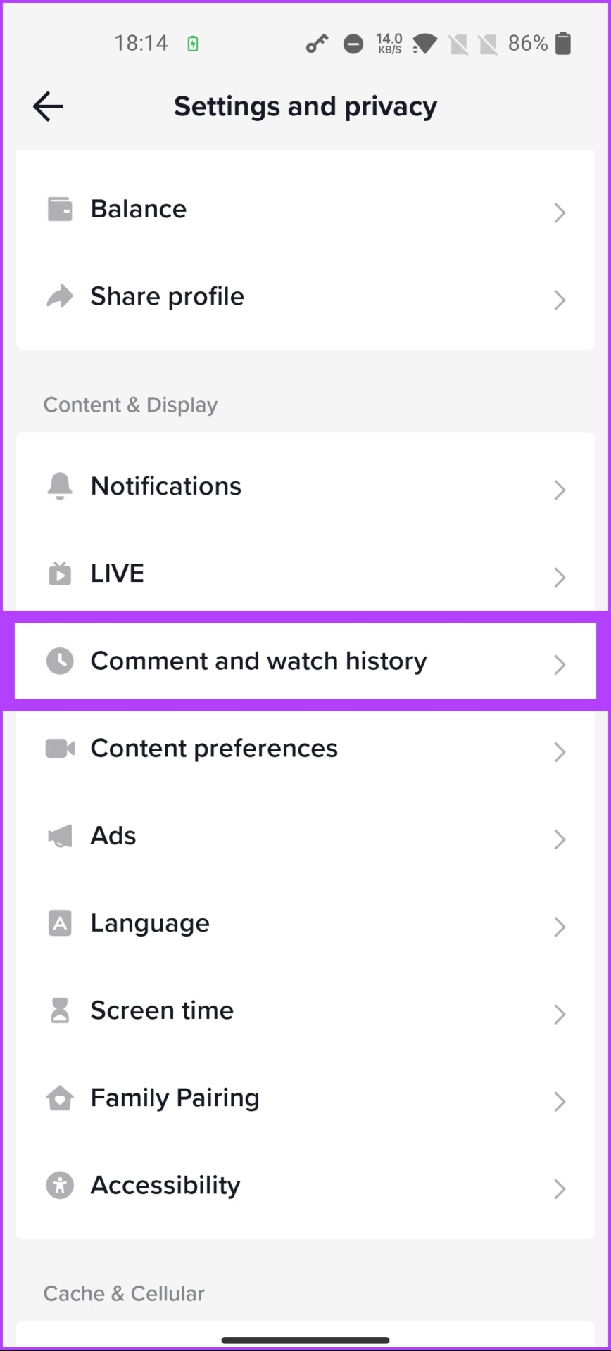 select 'Comment and watch history.'