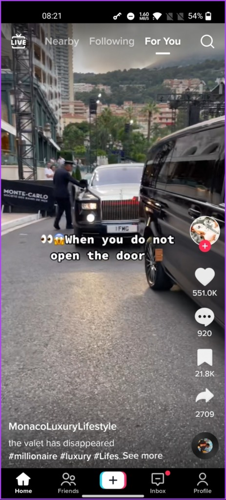 press and hold a video